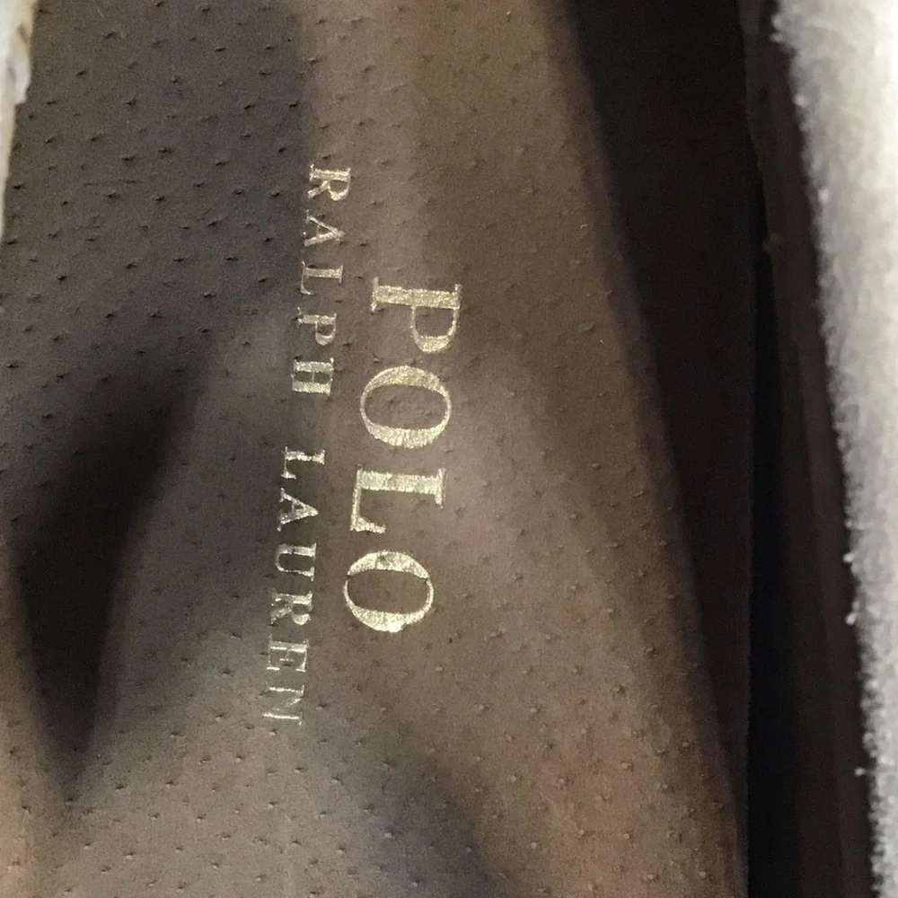Men’s Polo Ralph Lauren Tan Suede Driving Loafers with Tie Detail Size 10D